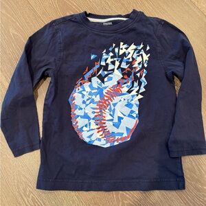 Gymboree Navy Long Sleeve Shirt with Graphic